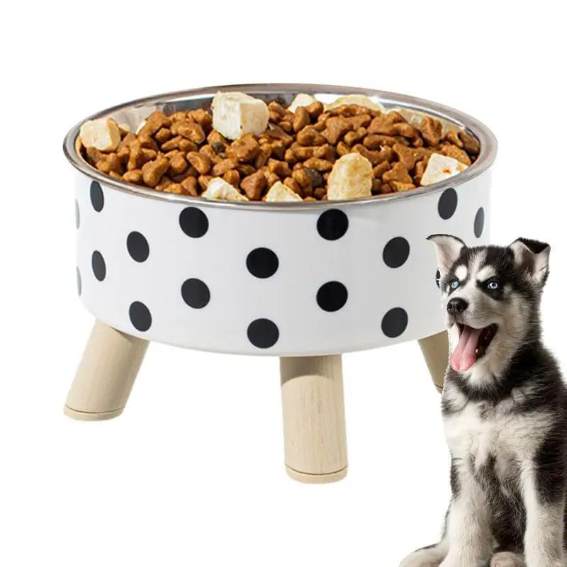 Jumix High Rise Cat & Dog Food Bowl  Stainless Steel Elevated Cat Bowls Protecting Spine  Detachable Cat Dish, Durable Pet Sup