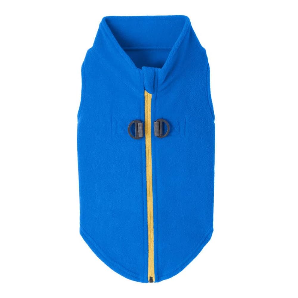 Gooby Zip Up Fleece Dog Sweater - Blue, Small - Warm Pullover Fleece Step-In Dog Jacket With Dual D Ring Leash - Winter Small Dog Sweater - Dog Clothes For Small Dogs Boy And Medium Dogs