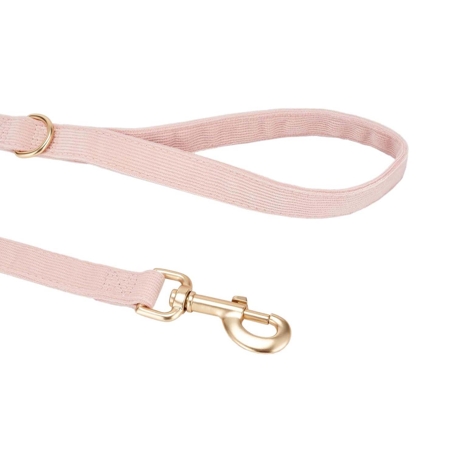 Petiry Soft Corduroy Fibric Dog Leash, 5 Feet Length Lead With Heavy Duty Rotating Hook, For Medium Large Dogs.(M,Light Pink)