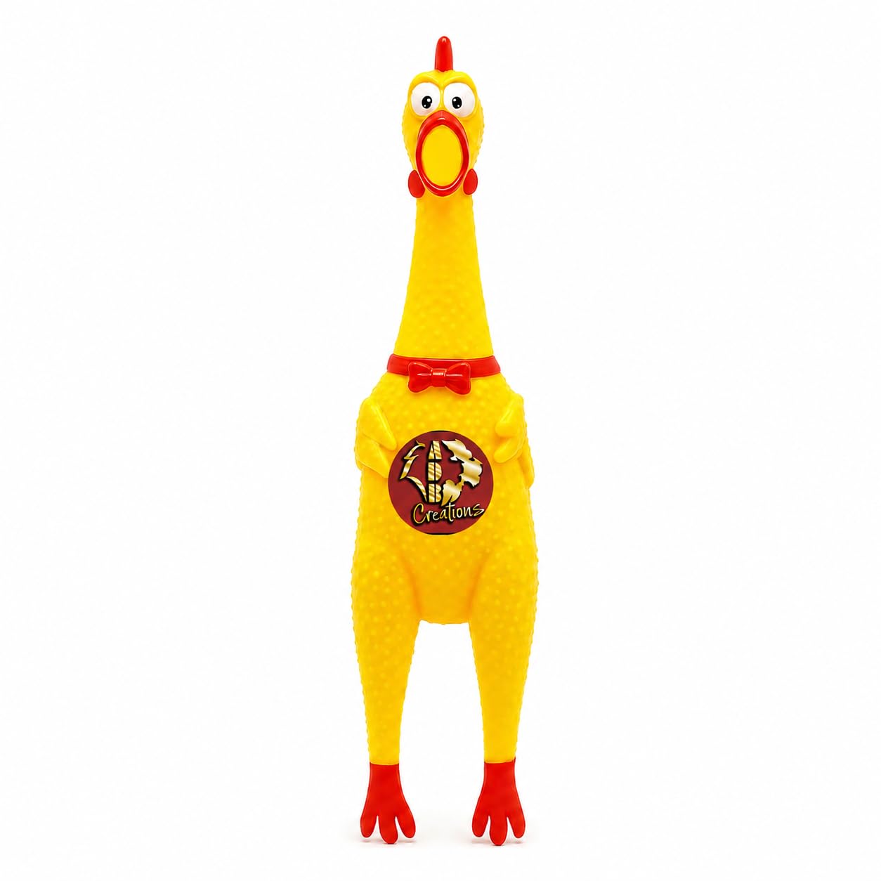 ADB CREATIONS Squeaky Yellow Chicken Rubber Toy for Dogs and Kids, Medium Hen Pet Toy (Pack of 1)