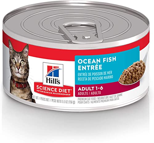 Hill'S Science Diet Adult 1-6, Adult 1-6 Premium Nutrition, Wet Cat Food, Ocean Fish Minced, 5.5 Oz Can, Case Of 24