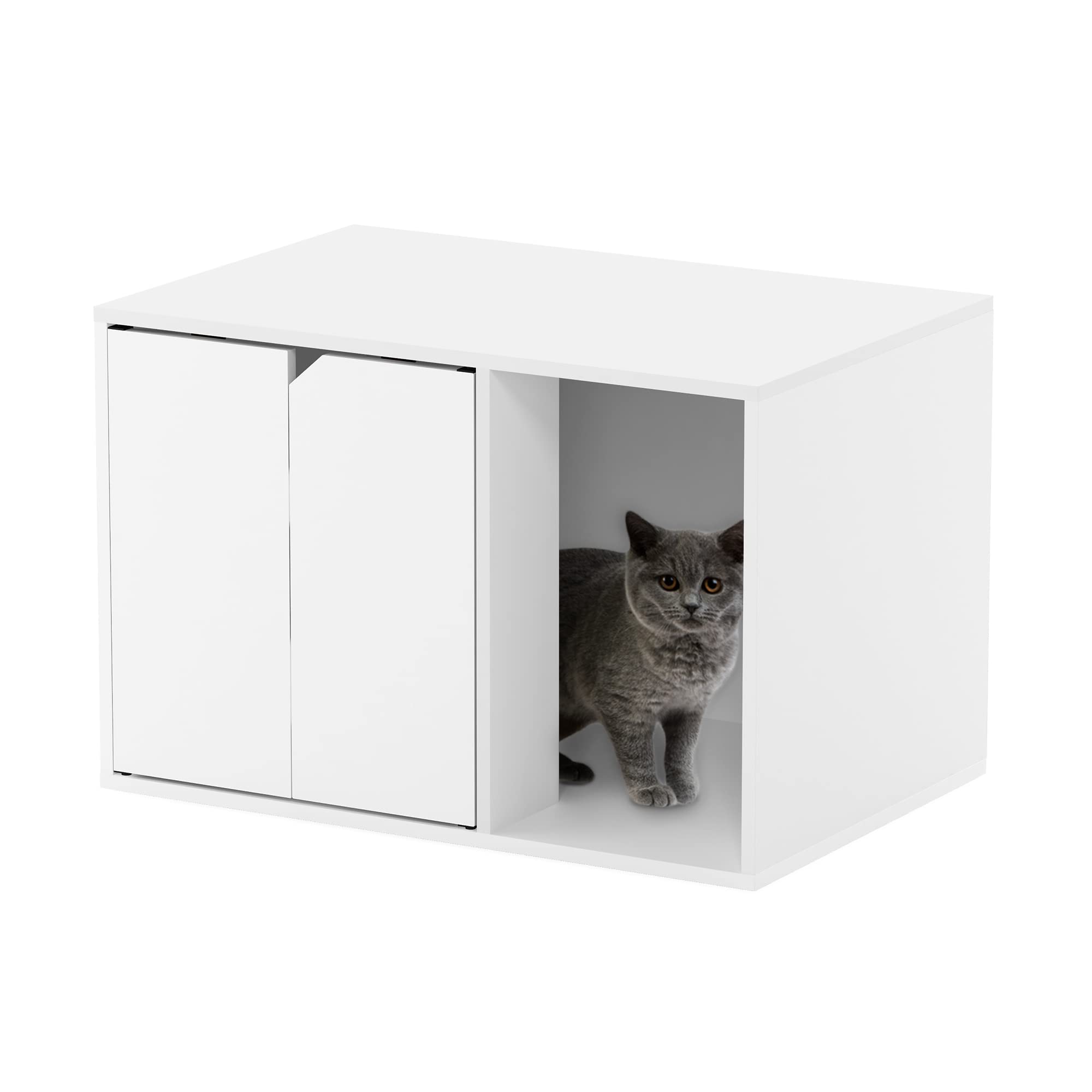 Furinno Peli Litter Box Enclosure, Small, Solid White