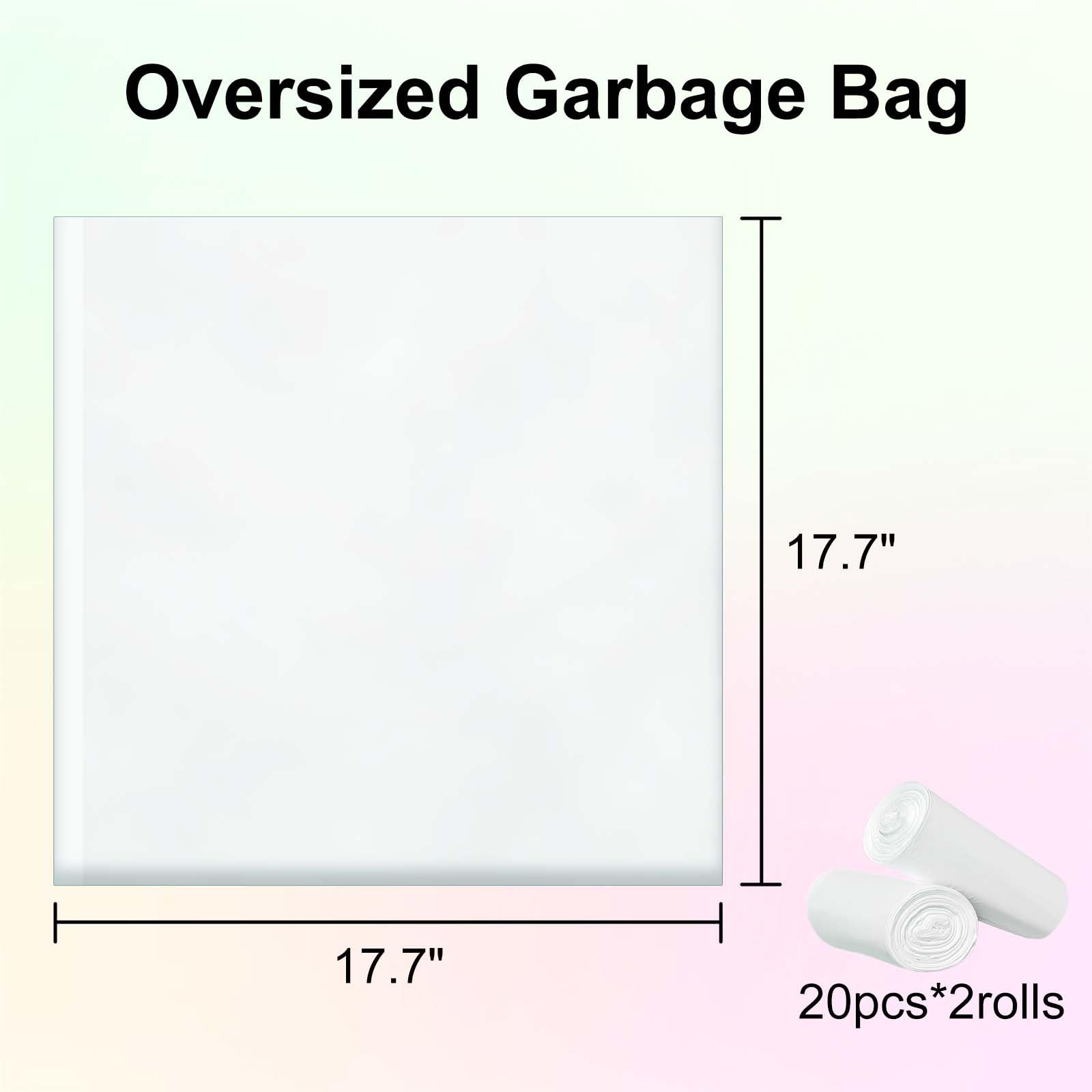 Cat Litter Box Liners, Large Garbage Bag, 20 Count Per Roll, 2 Rolls, Tear, Multi-Use For Cat Litter Box, Self Clean Little Box,
