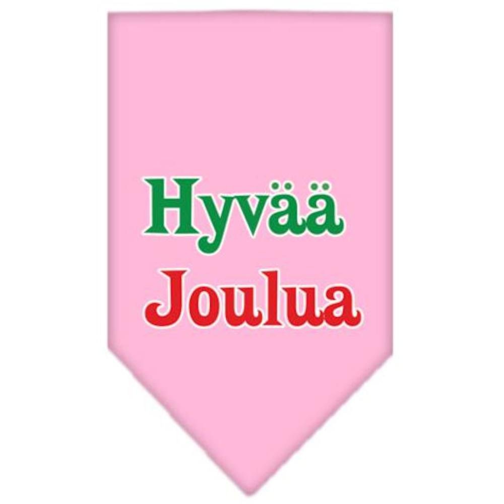 Mirage Pet Products Hyvaa Joulua Screen Print Bandana for Pets, Small, Light Pink