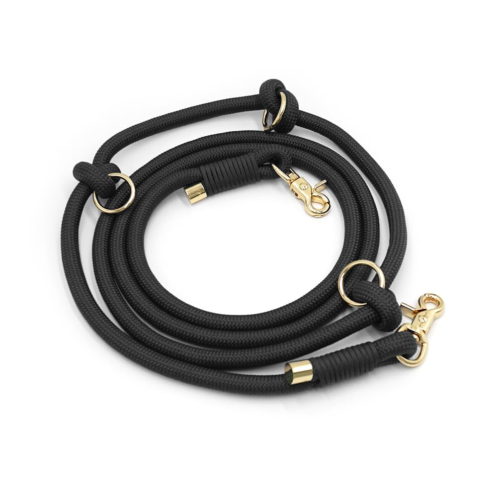 Leleteil Hands Free Dog Leash,Waist Leash For Dog Walking,Slip Leads For Dogs (Black)