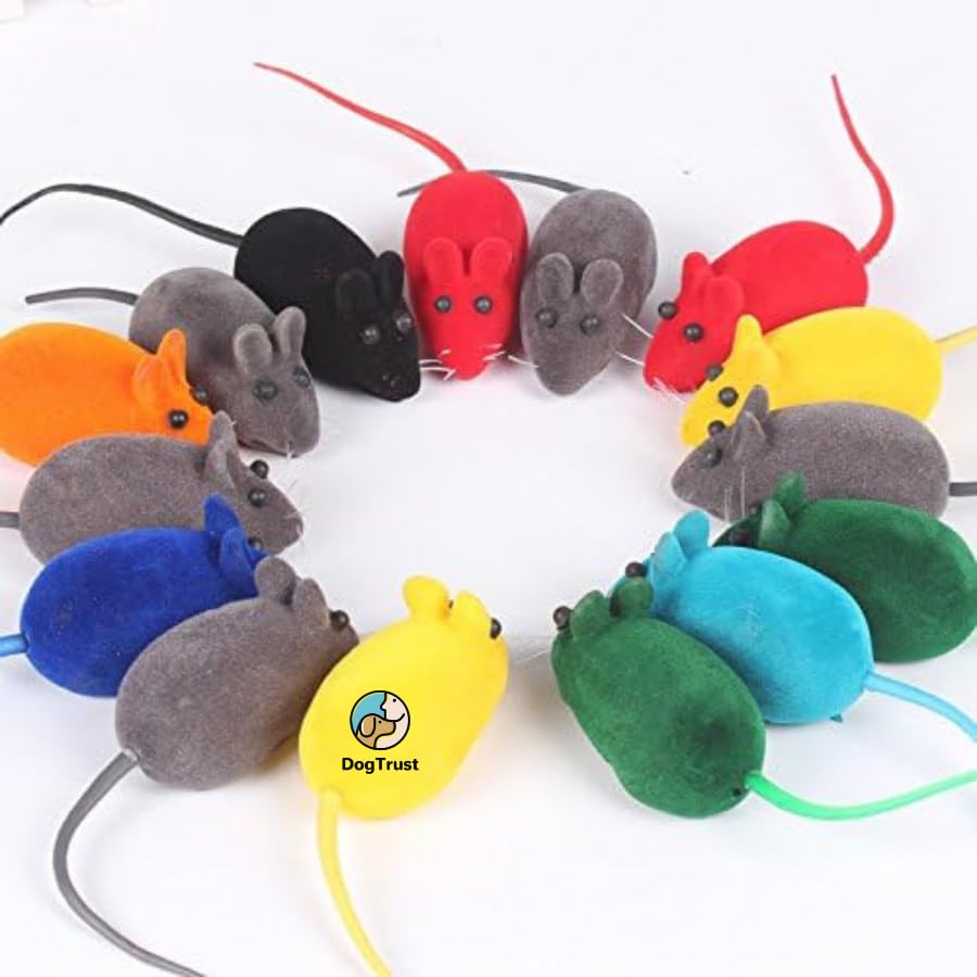 Dog Trust Realistic Cat Mouse Plush Toy  3 Piece Interactive Kitten Mice Chew Toys For Engaging Playtime, Enriching Your CatS 