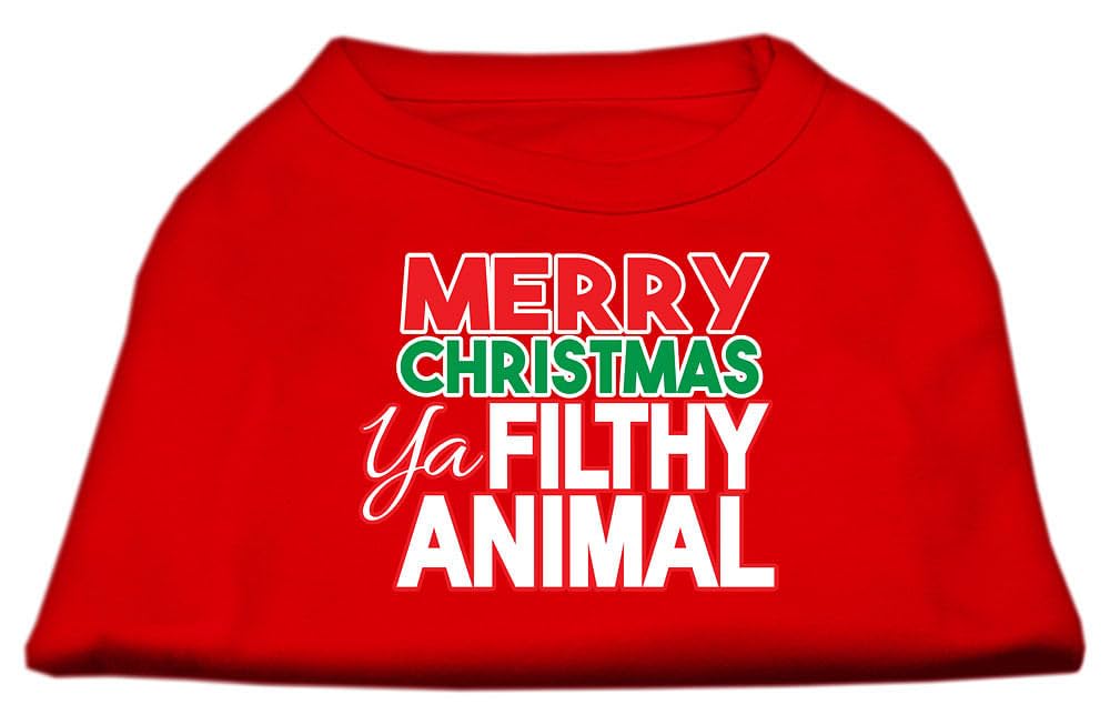 Mirage Pet Products, Ya Filthy Animal Screen Print Pet Shirt, Red, XL, (16)