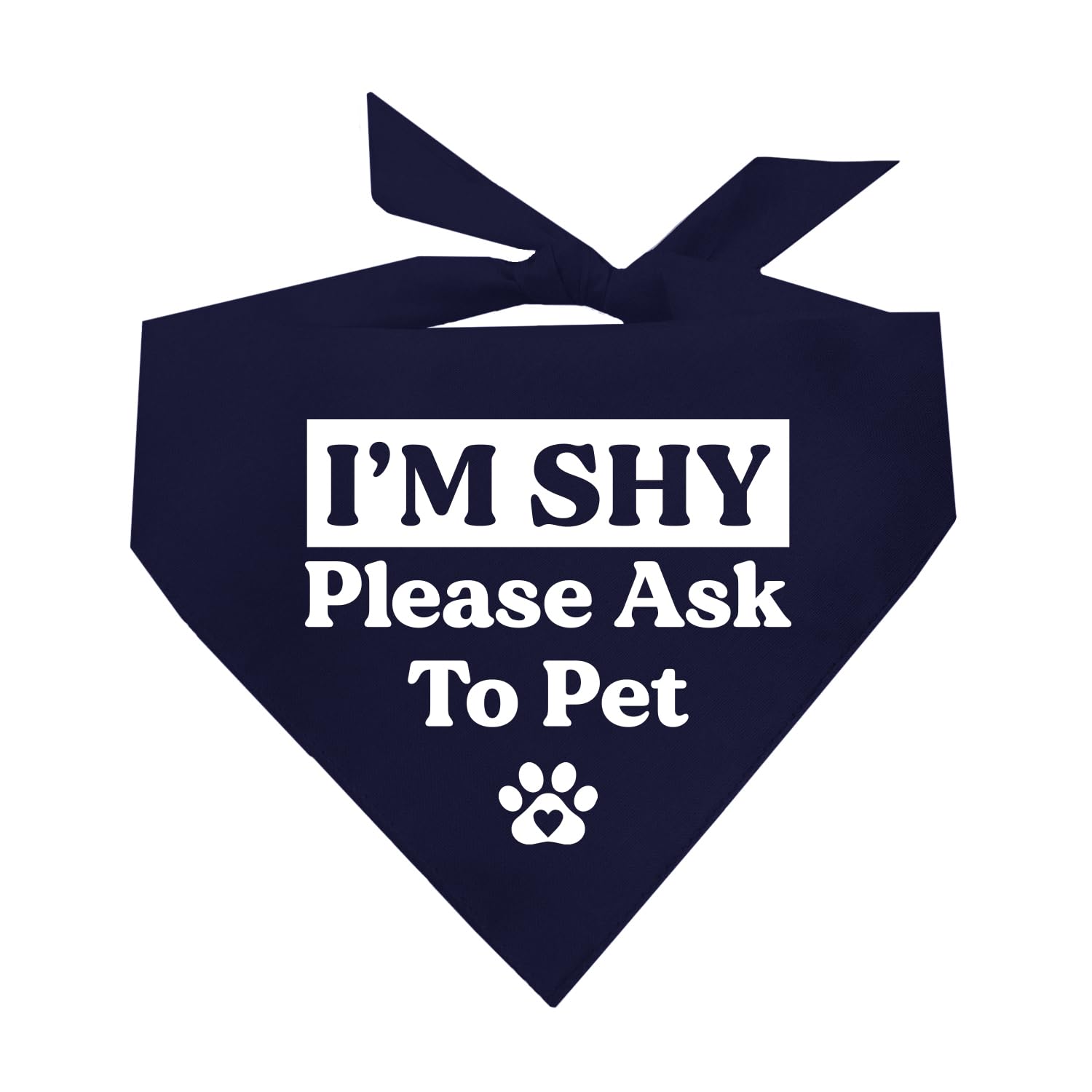 I'M Shy Please Ask To Pet Dog Bandana (Navy, Os 590)