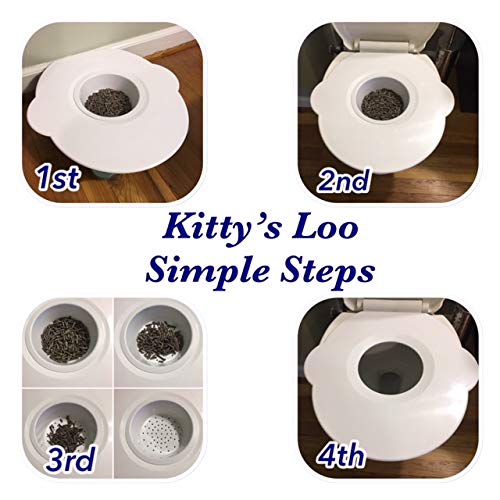 Cat Toilet Training Kit By Kitty'S Loo -The Original Cat Trainer Seat - American Made - Portable, Durable And Reusable