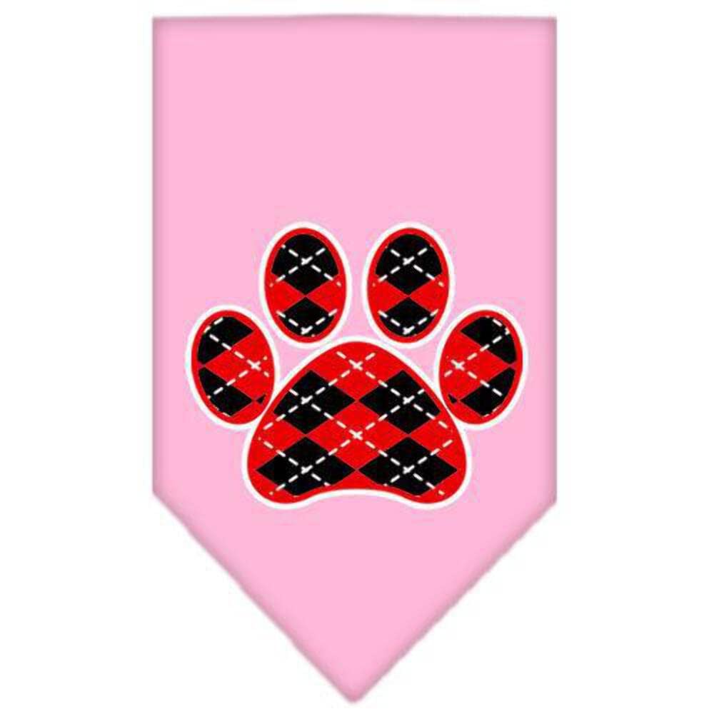 Mirage Pet Products Argyle Paw Red Screen Print Bandana for Pets, Small, Yellow