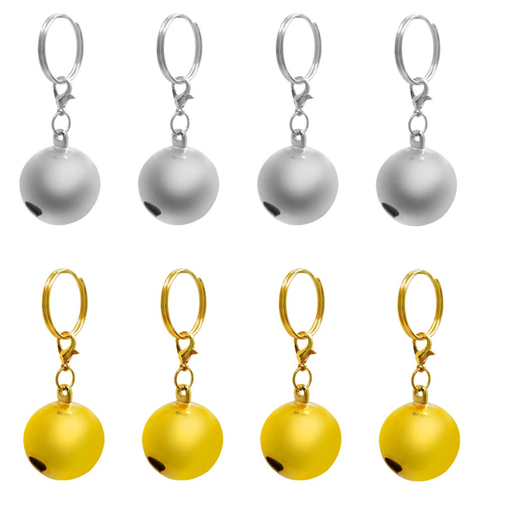 Sonku Pet Bells For Dog Cat Collar 8 Pack, Stainless Pet Bells For Cat Dog,Charm Pet Pendant Accessories-Gold,Silver