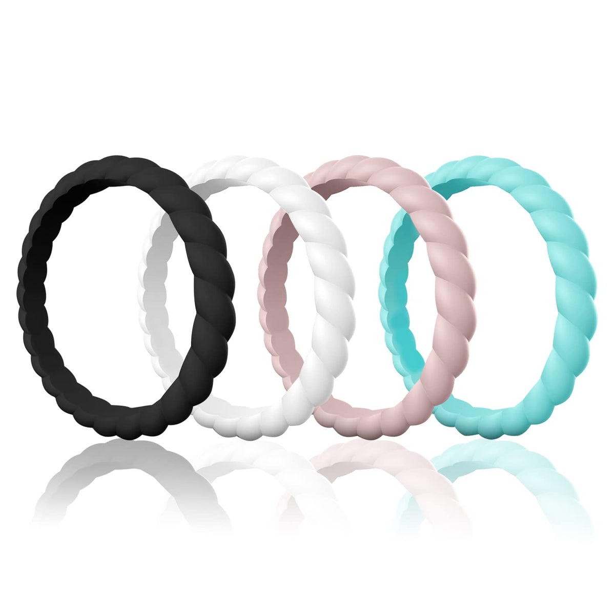 Egnaro Silicone Wedding Rings For Women, Thin And Stackble Rubber Wedding Bands,Size 4-9,Comfortable Fit,No-Toxic,Skin Safea