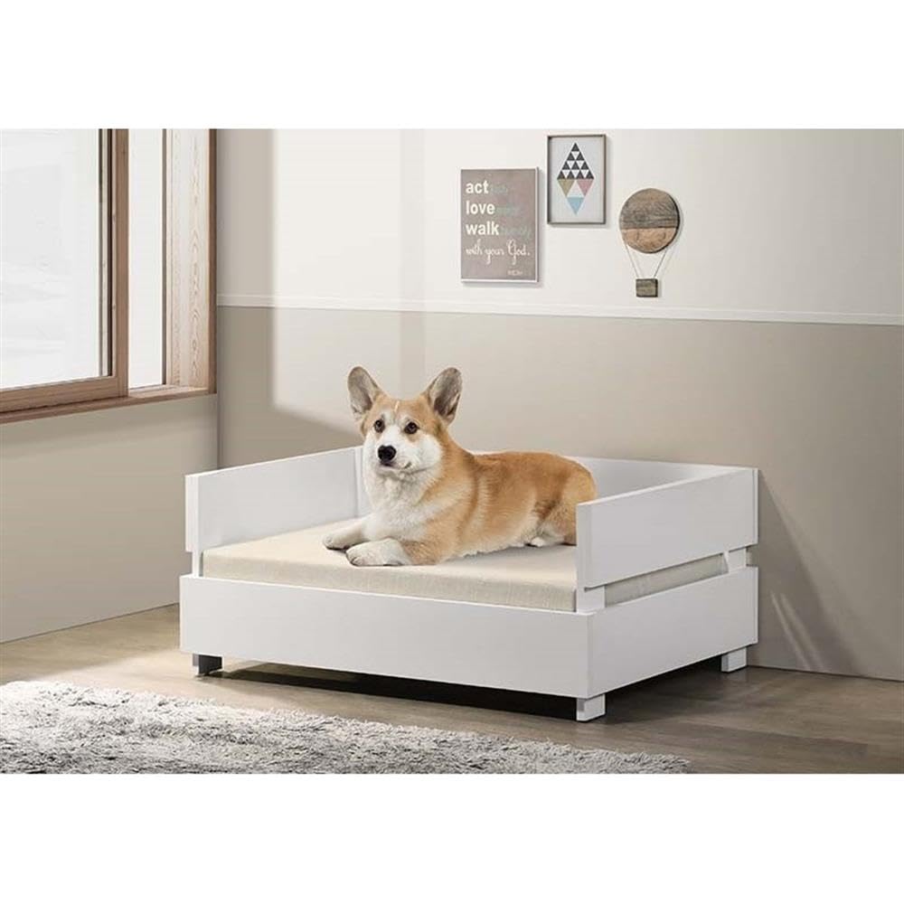 Progressive Furniture Marshmallow Pet Bed W/Cushion in White/Off White
