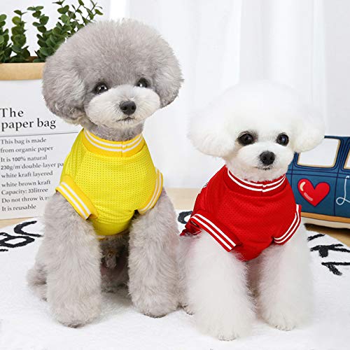 Dog Clothes Basketball Mesh Breathable T-Shirt,Pet Clothes Puppy Sportswear Spring/Summer Fashion Dog Shirt. (Red, X-Large)