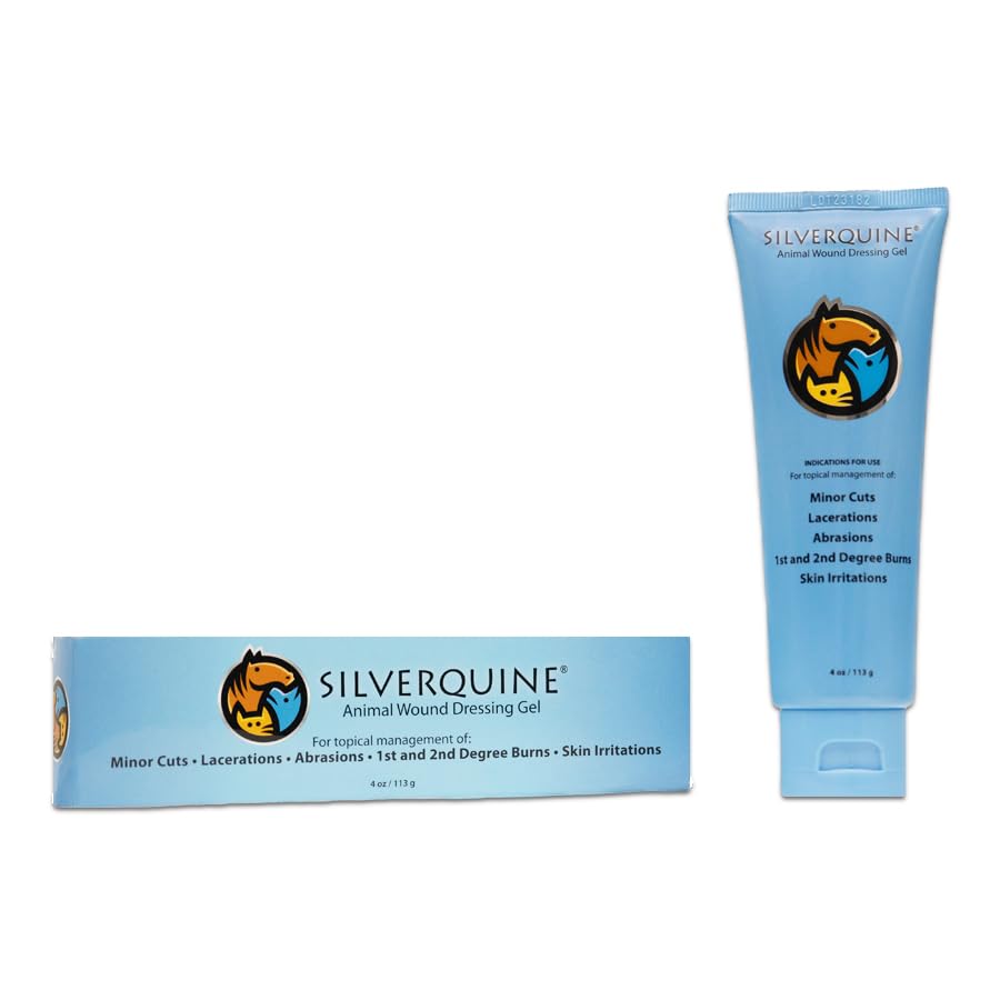 Silverquine Pet Wound & Itch Care  Dogs, Cats, Horses, Skin & Coat Care, Hydrogel Liquid Bandage, Healing On Cuts, Hot Spot, Bur