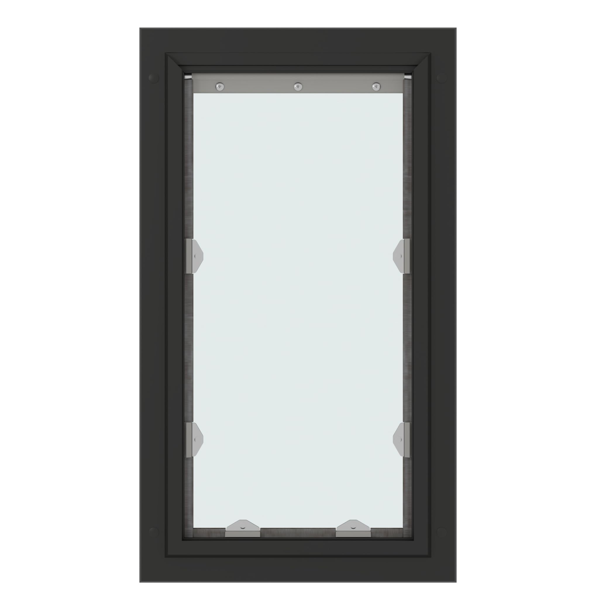 Liberty Pet Door For Doors | Clear Vinyl Dog & Cat Flap For Interior & Exterior Doors | Durable Rust-Free Aluminum Frame | Black