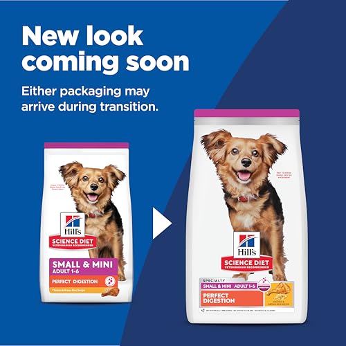 Hills Science Diet Perfect Digestion, Adult 1-6, Small & Mini Breeds Digestive Support, Dry Dog Food, Chicken & Brown Rice, 12