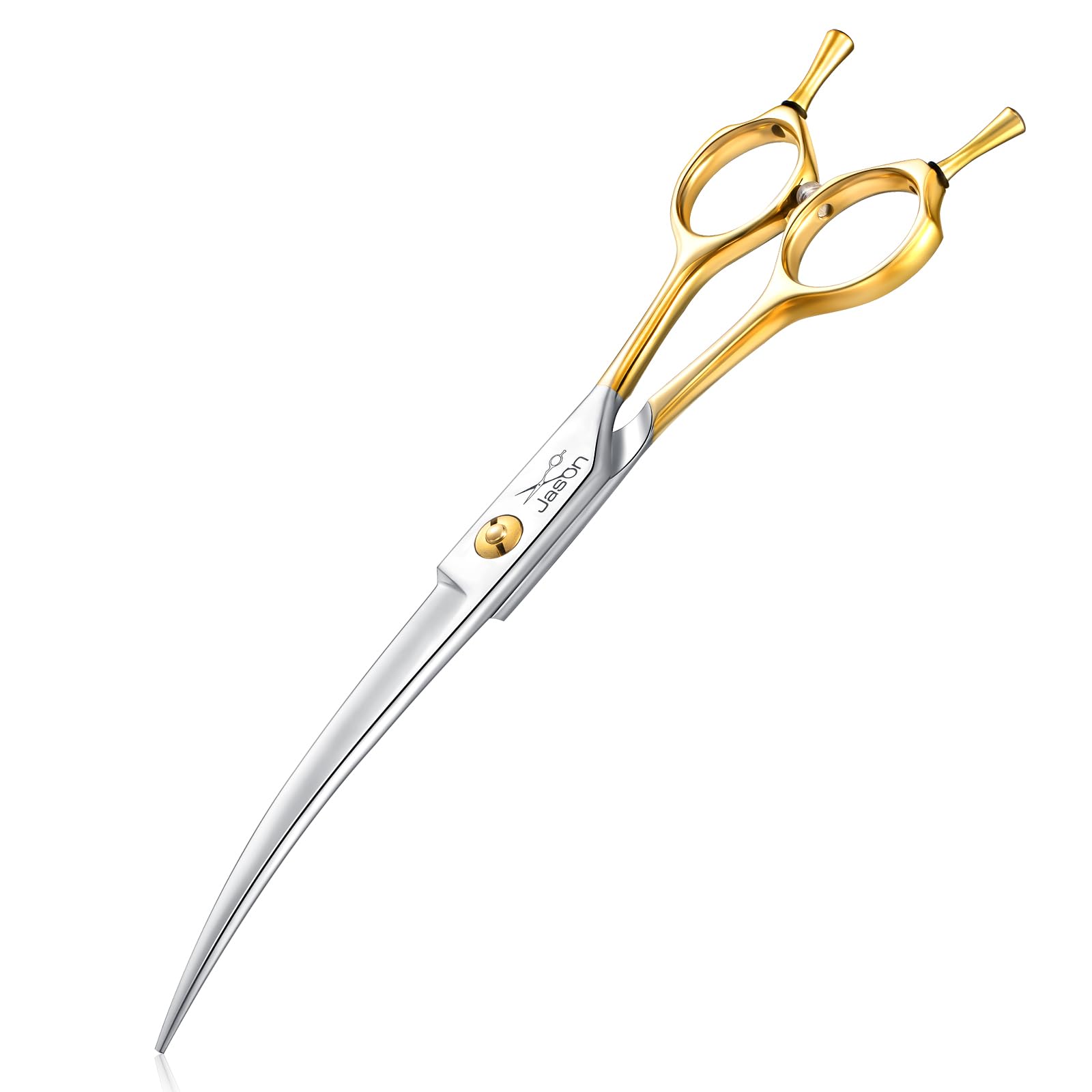 Jason 7.5 Inch Curved Scissors For Dog Grooming Professional Downward Curved Pet Face Trimming Shears With Symmetric Handle Shar