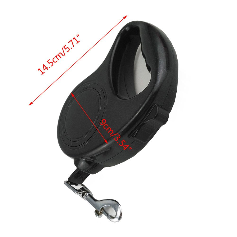 Yueton 16 Ft 5M Pet Dog Cat Puppy Retractable Leash Traction Rope Walking Lead Leash (Black)