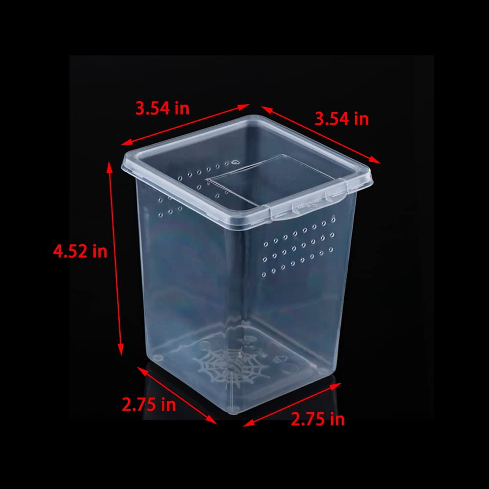 DQITJ 4 Pcs Acrylic Insect Breeding Box - Terrarium for Spiders, Scorpions, Mantis, Centipedes
