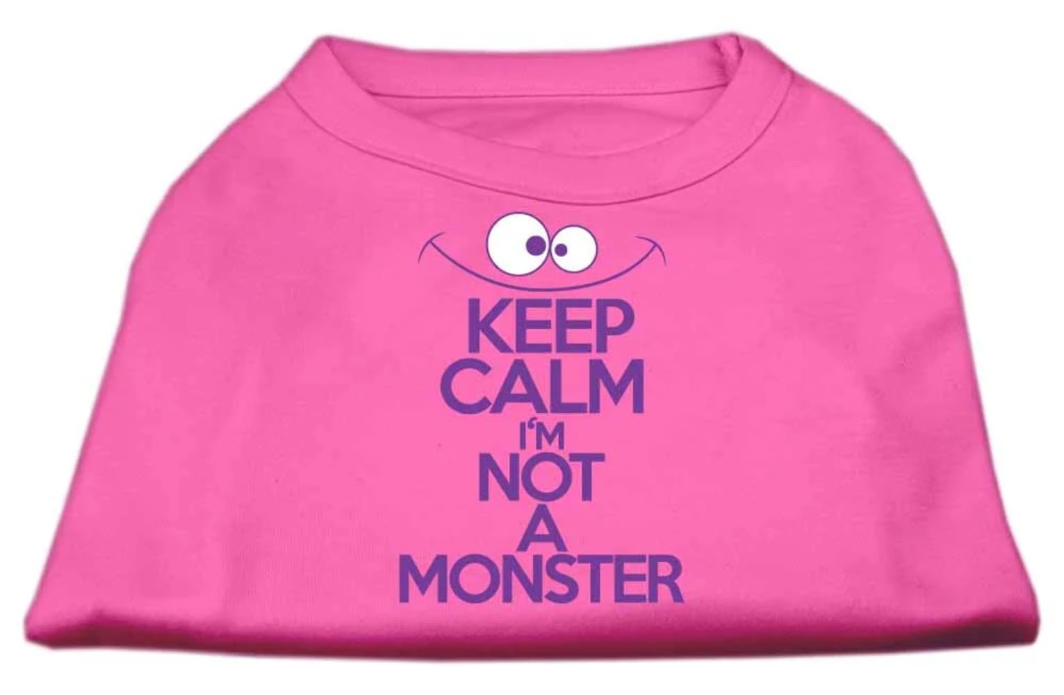 Pet Dog & Cat Shirt Screen Printed, Keep Calm I'm Not A Monster Light Pink XS (0-3 lbs.)