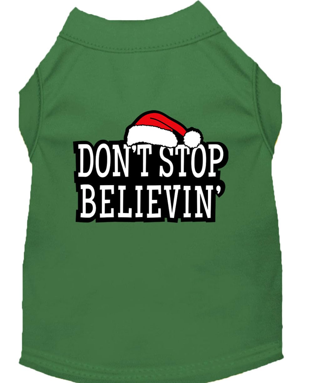 Mirage Pet Products 20-Inch Don't Stop Believin' Screenprint Shirts for Pets, 3X-Large, Emerald Green