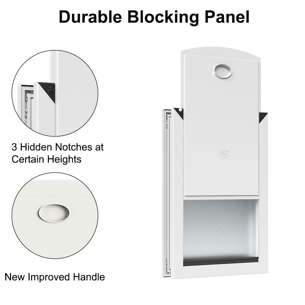 [Rescumascer] Aluminum Xl Dog Door For Door, Extra Large Dog Door With Double Magnetic Flaps, Two Sliding Lock Panels Included,