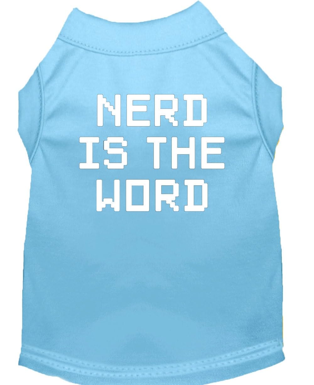 Mirage Pet Products Nerd is The Word Screen Print Shirt, 3X-Large, Baby Blue
