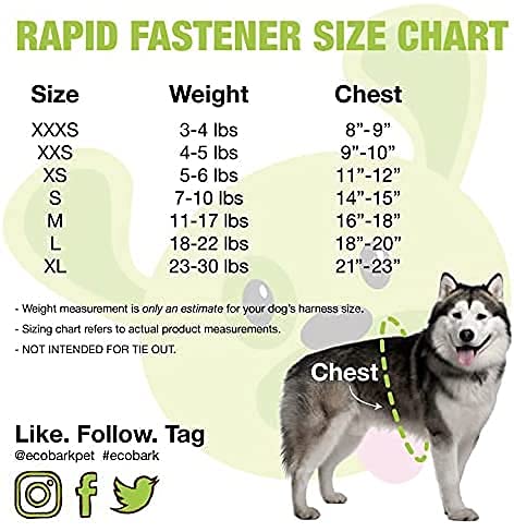 Ecobark Rapid Fastener Super Comfort Fully Adjustable Double Padded Step In Dog Harness (X-Large, Red)