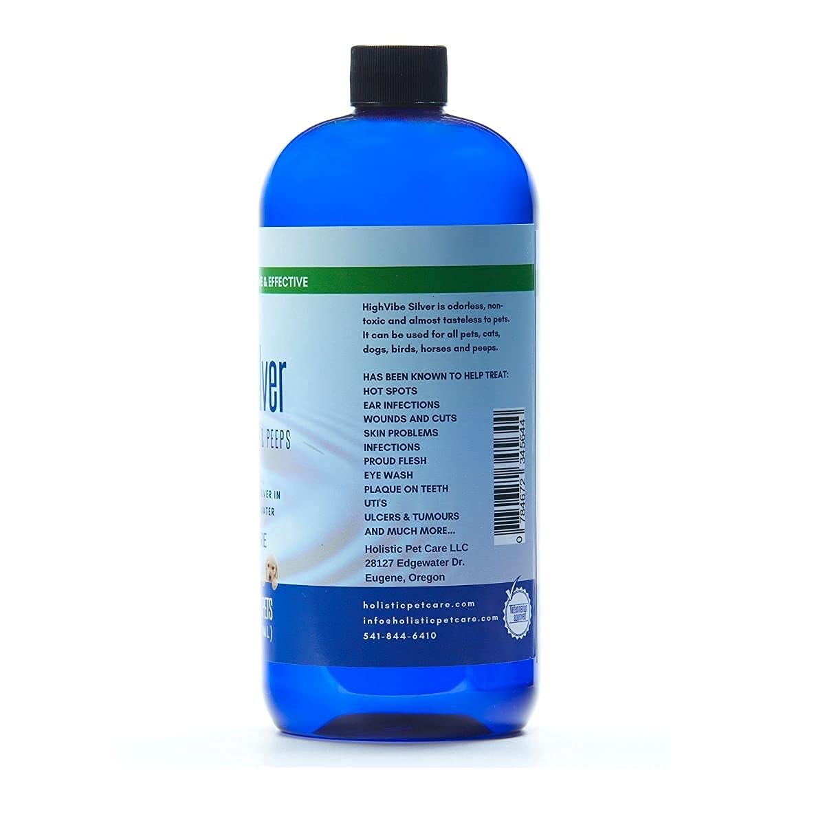 HighVibe Silver-Colloidal Silver for Pets 32 oz-Colloidal Silver Dogs, Colloidal Silver Cats