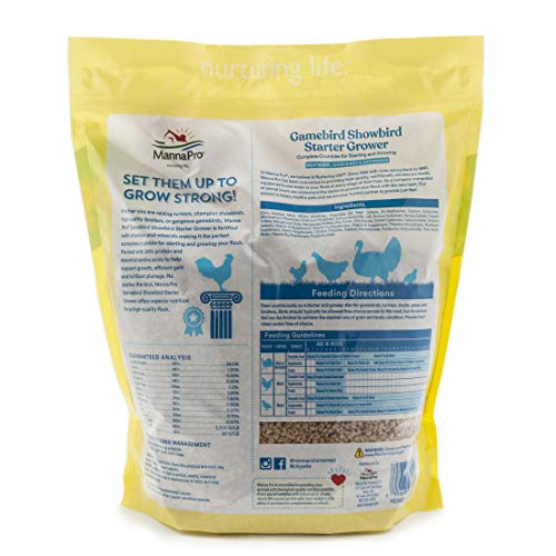 Manna Pro Gamebird Showbird Crumbles, Healthy Poultry Feed, Formulated with Vitamins & Minerals, 5 lbs