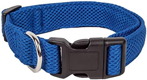 Pet Life  Aero Mesh 360 Degree Dual Sided Comfortable And Breathable Adjustable Mesh Dog Collar, Blue  Small