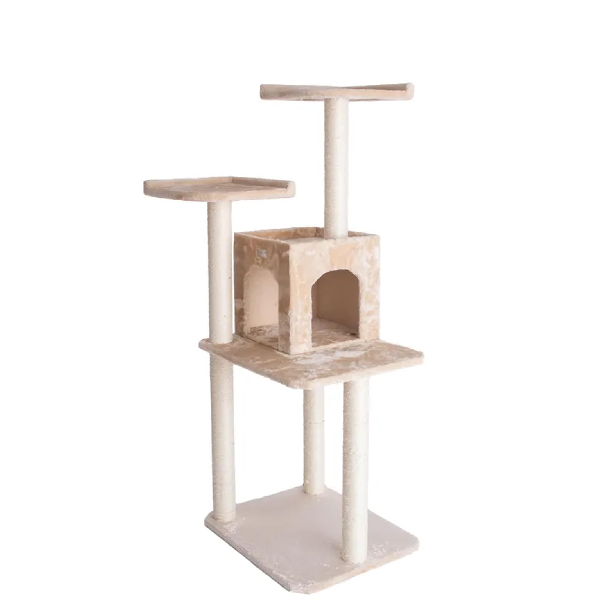 Gleepet GP78571021 Cat Tree,Real Wood House for Kitty Pets, Beige,14 D x 27 6 W x 57 H