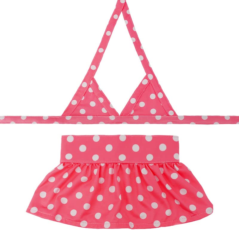 Dog Bikini Swimsuit Doggie Bathing Dress Puppy Beach Clothes For Puppy Kitten(Pink,Medium)