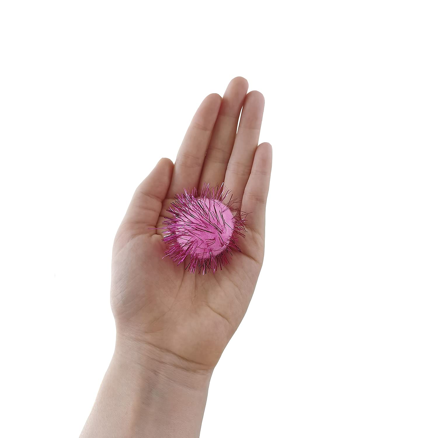 1.8 Inch Assorted Color Flash Ball Cat'S Favorite Toy Ball Tinsel Pom Poms Flash, 100Pcs.