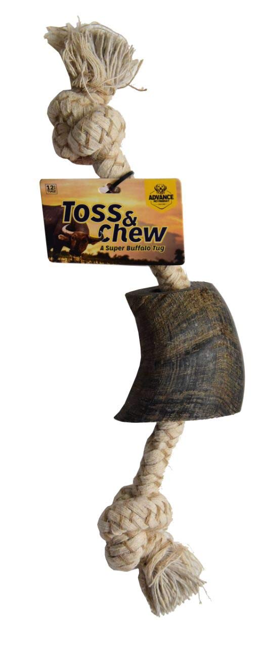 Advance Pet Products Buffalo Horn Rope Toy For Dogs, 12''