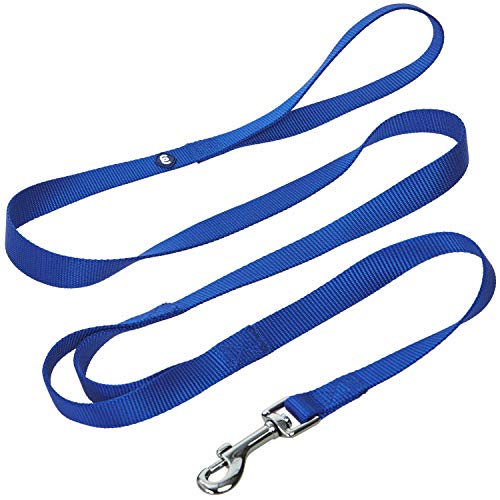 Blueberry Pet Essentials Durable Classic Dog Leash 5 Ft X 3/4', Royal Blue, Medium, Double Handle Leashes For Dogs