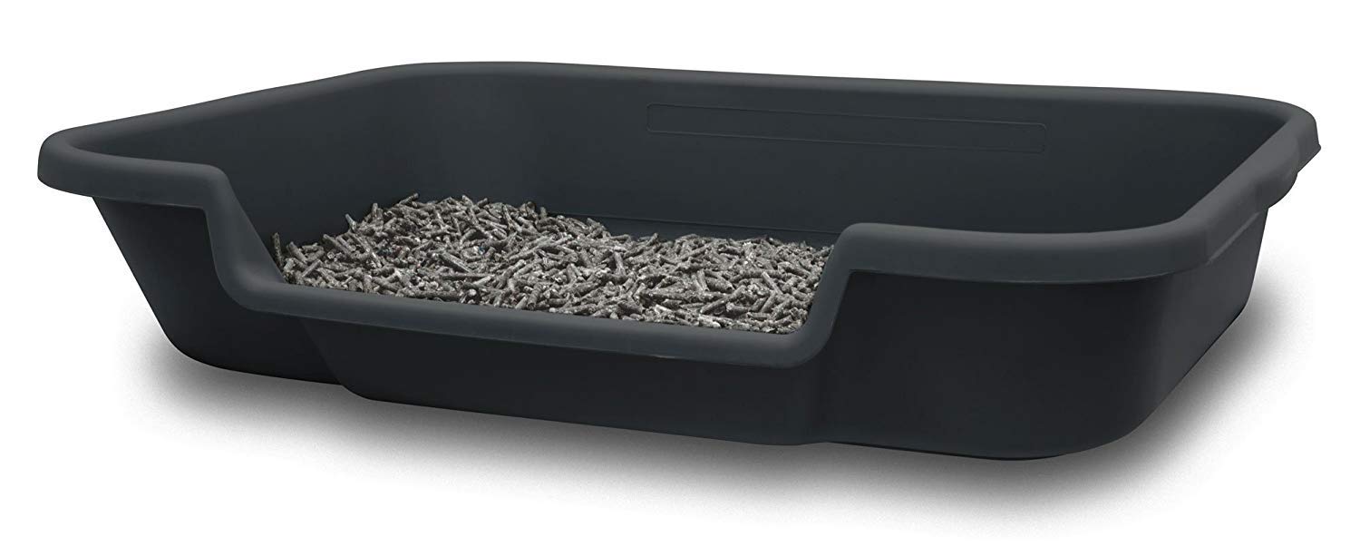 Puppygohere Dog Litter Box, Large Size, Blacksmithe Black, Durable & Pet Safe Puppy Litter Box, Indoor Open Top Entry Dog Litter Pan, Comfortable For Dogs, Great For Dogs Up To 20 Lbs