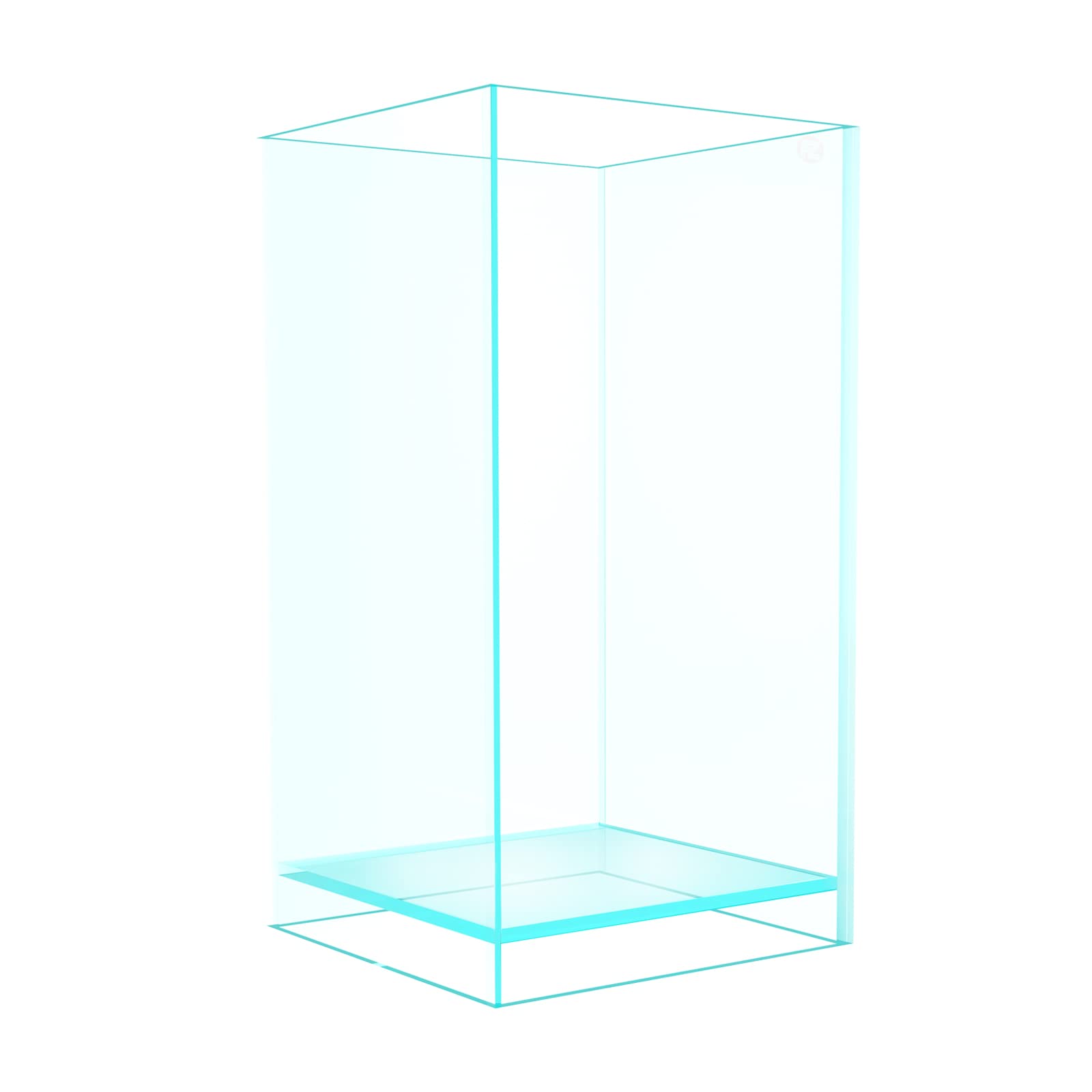 Fzone 2 Gal Nano Rimless Aquarium Low Iron Fish Tank Novaclear Ultra-White Translucent Glass Verso Series Nano Shallow Pond Levi