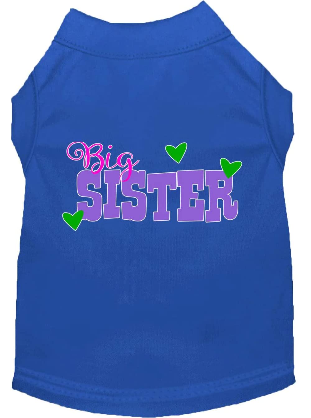Pet Dog & Cat Shirt Screen Printed, "Big Sister" Baby Blue MD (6-10 lbs.)