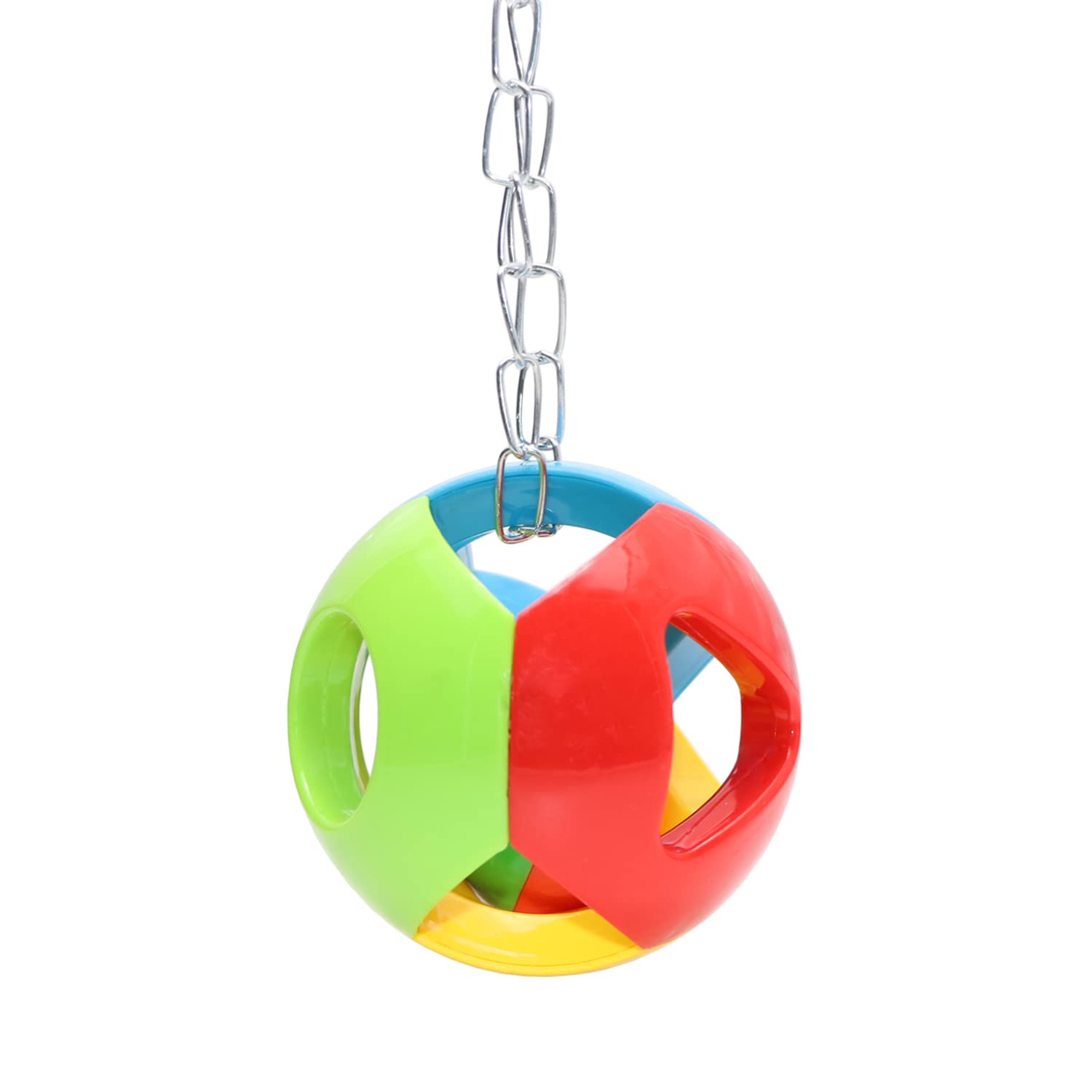 Bird Hanging Ball With Bell Colorful Chewing Treat Toy For Parrot Parakeet Cockatiel Conure Lovebird Dog Puppy Cat (3 Pcs)
