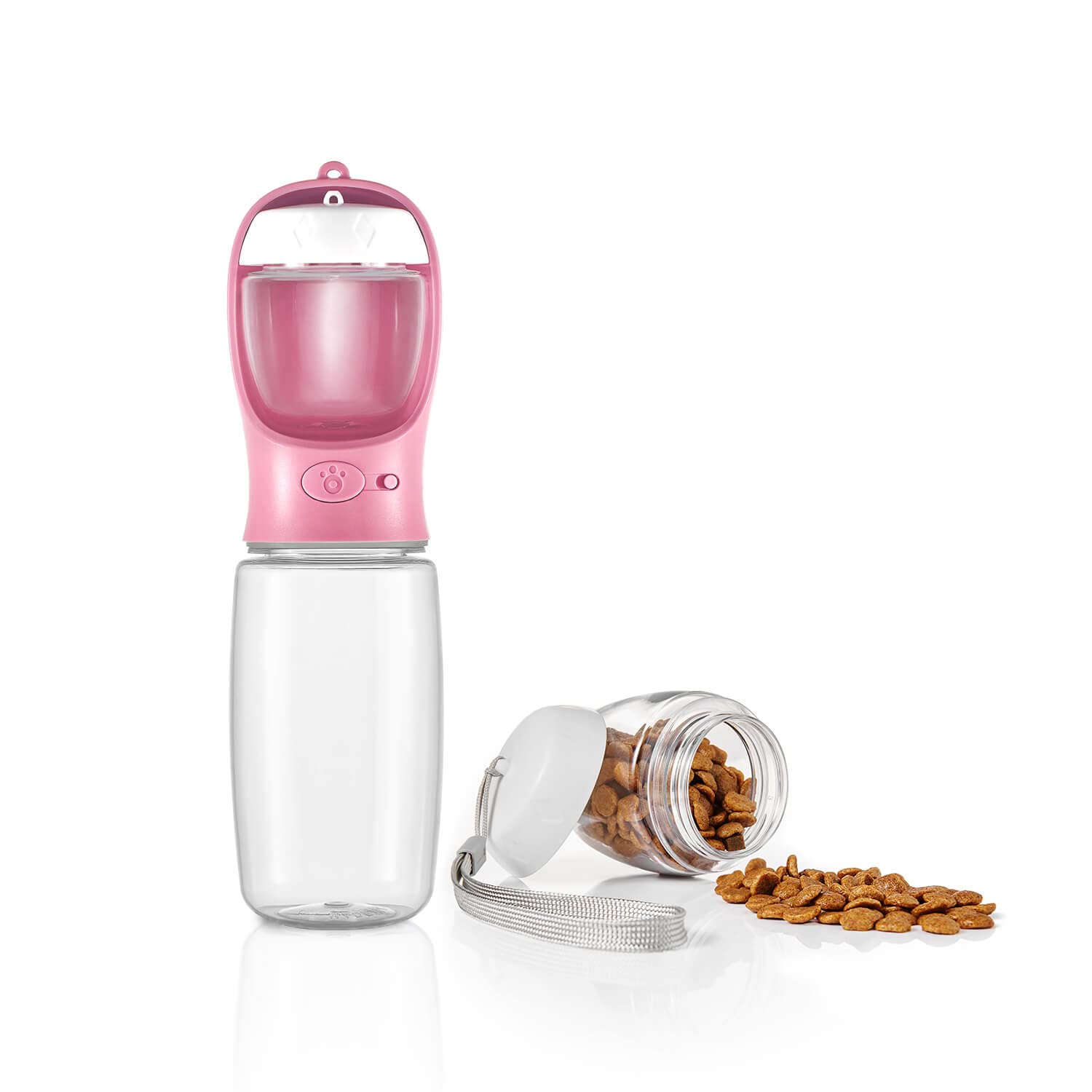 WePet Portable Dog Water Bottle with Food Container, 19 OZ + 6 OZ, Leak Proof Puppy Water Dispenser with Drinking Feeder for Pet