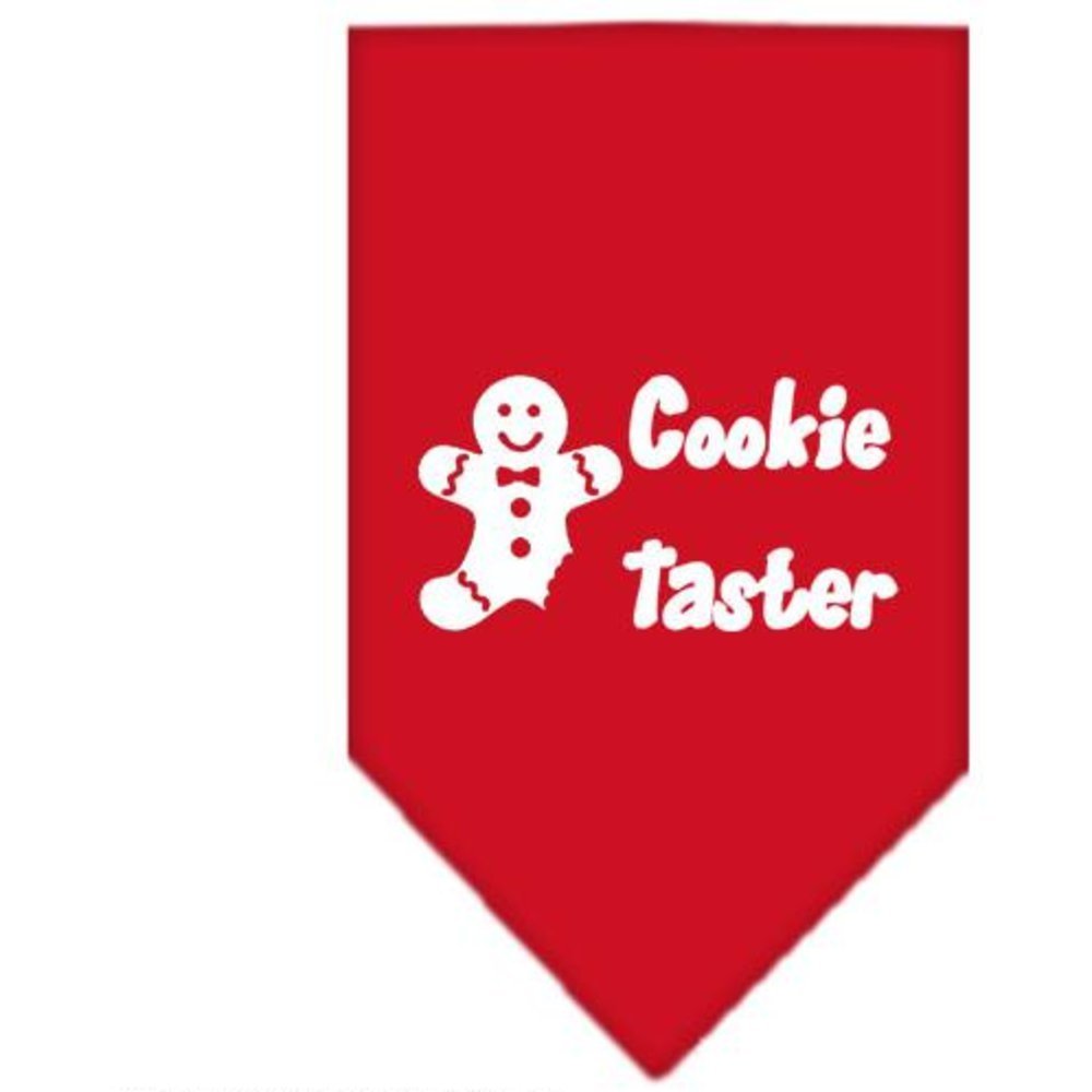 Christmas Pet and Dog Bandana Screen Printed, Cookie Taster Red Large