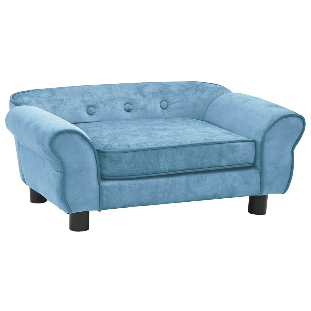 Vidaxl Small Dog Sofa/Cat Couch In Turquoise Plush With Anti-Slip Wooden Frame And Washable Cushion Cover For Poodle, Shih Tzu, And More