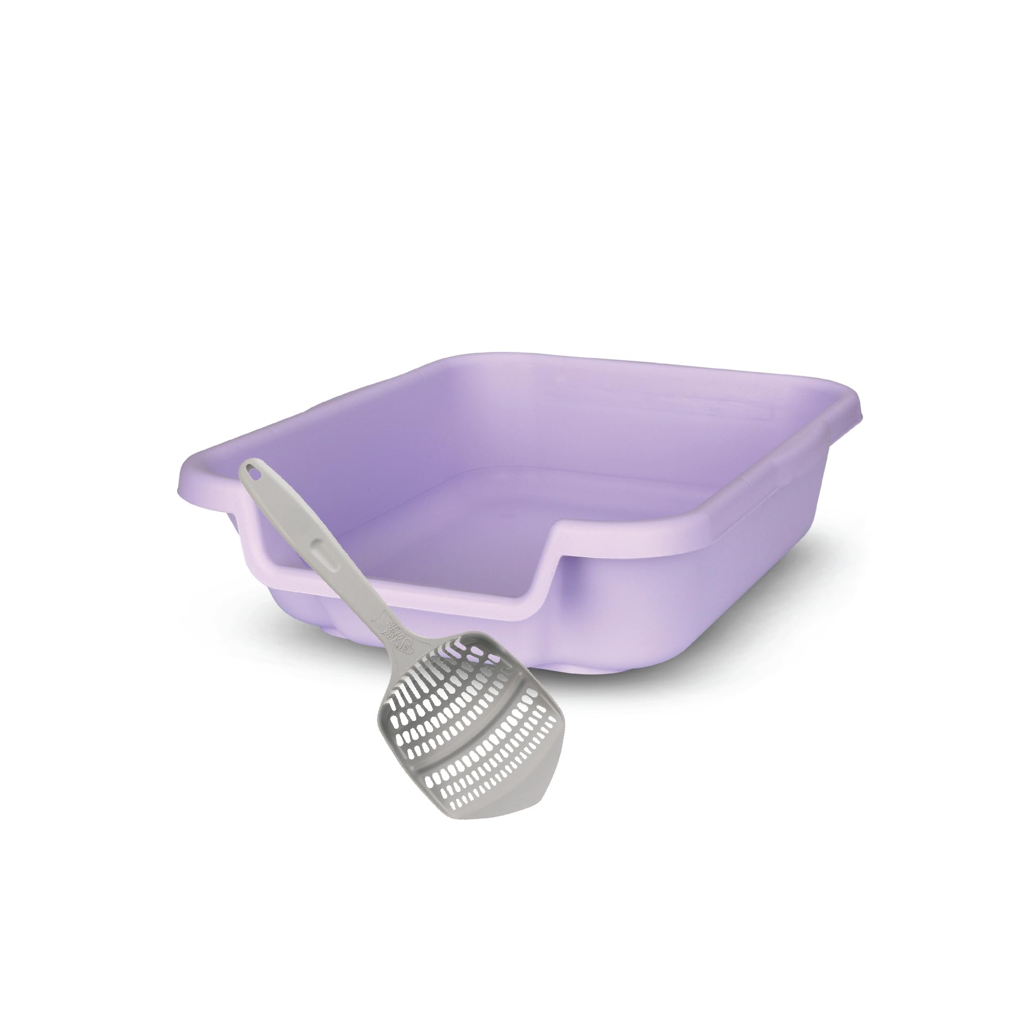 Kittygohere Senior Cat Litter Box 1 Pack, Small Storybook Lavender Low Entrance Kitty Litter Box, Perfect For Senior And Arthrit