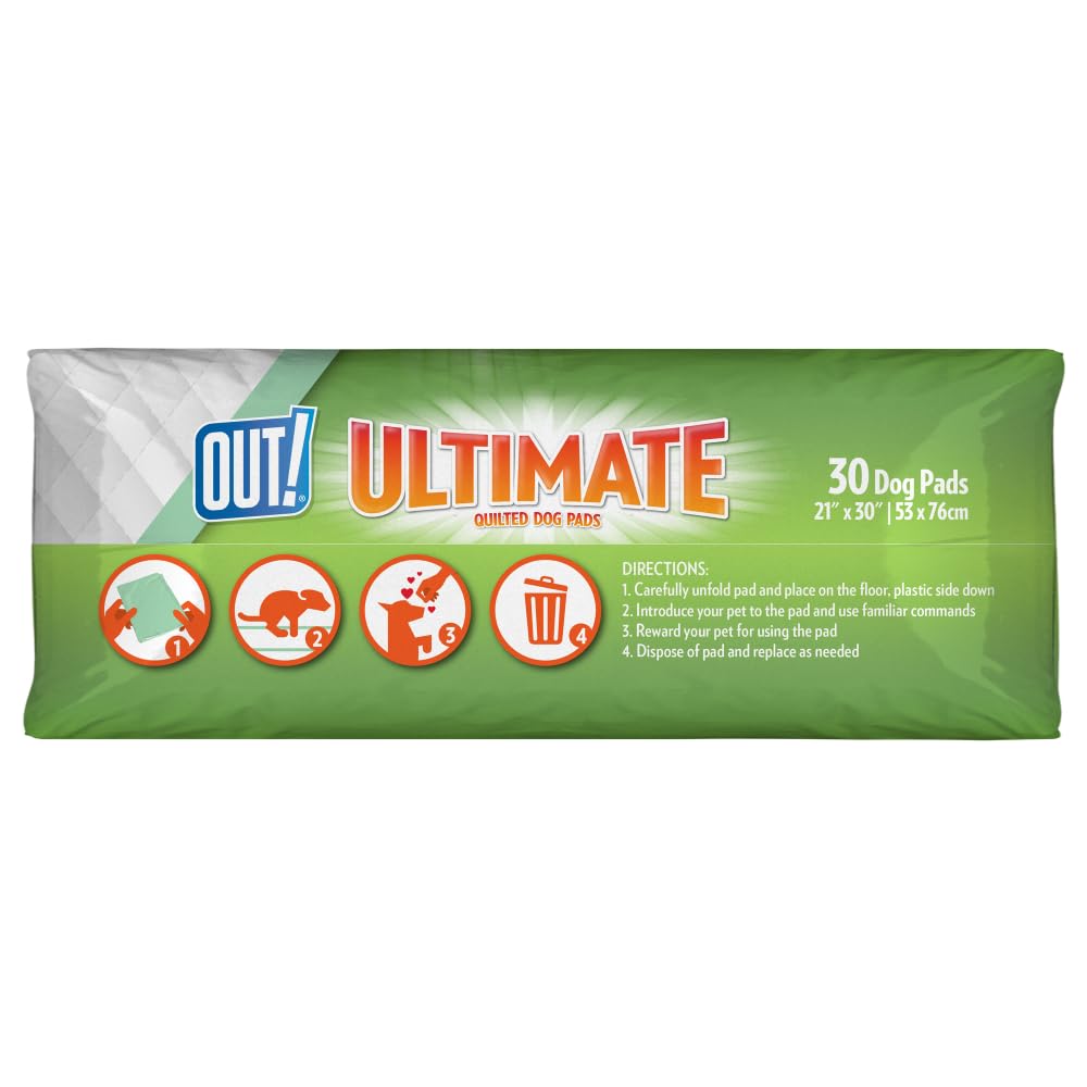 Out! Ultimate Pro-Grip Xl Dog Pads | Absorbent Pet Training And Puppy Pads | Grip Technology Prevents Slipping And Bunching | 20