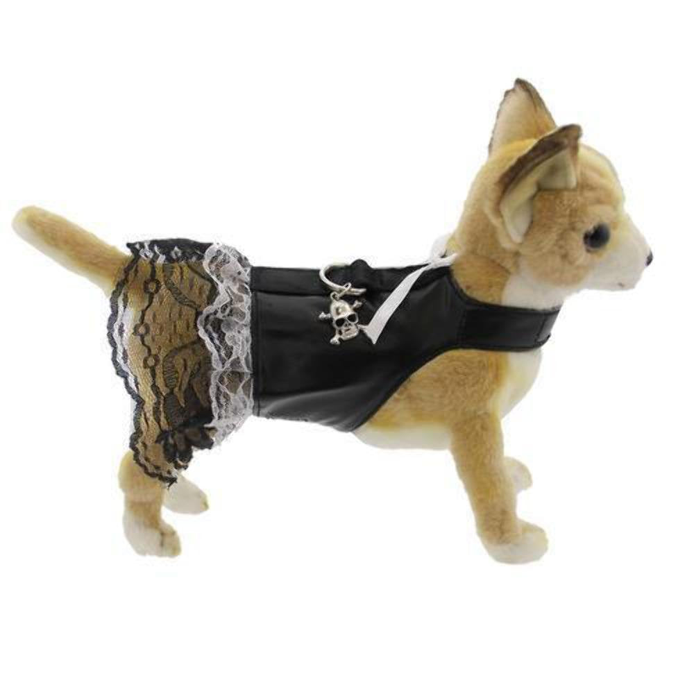 Doggles Biker Dress Dog Harness, Black, Teacup