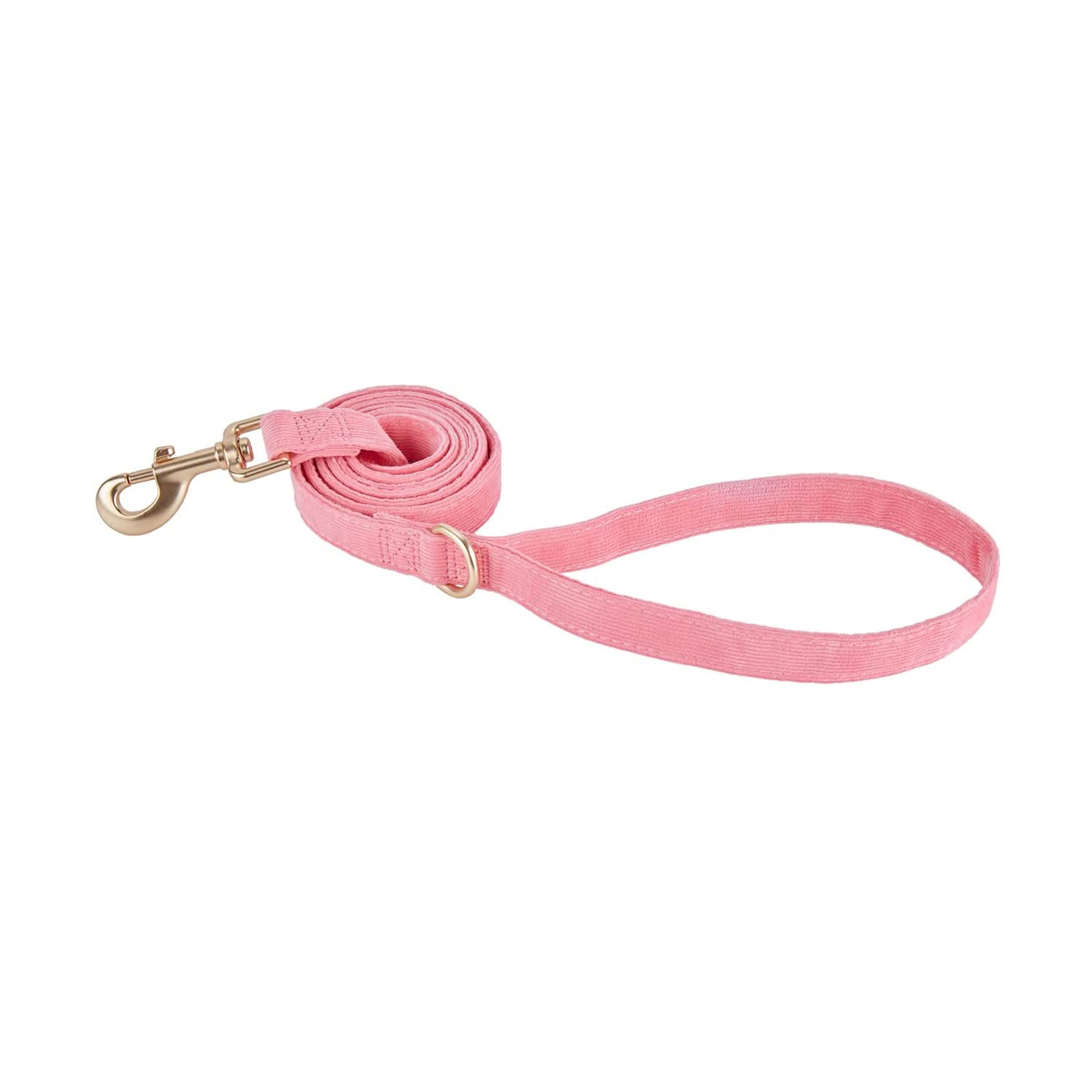 Ewinoom Soft Cotton Dog Leash, 5 Ft Heavy Duty Corduroy Dog Leashes With Gold Metal Hook For Small Medium Large Dogs,Medium,Pink