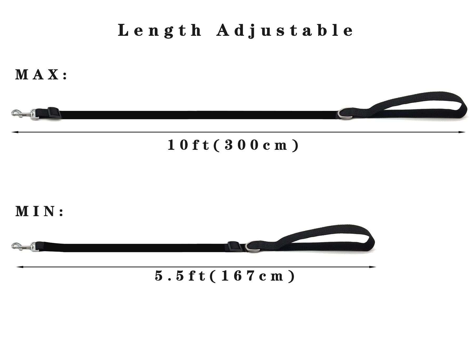 6Ft/ 10Ft Adjustable Dog Leash, Nylon Dog Leashes For Medium Large Dogs (10Ft, Brown)