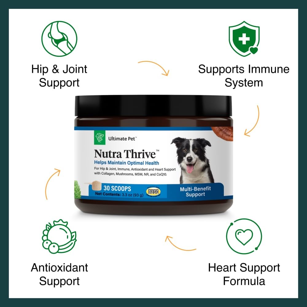 Ultimate Pet Nutrition Nutra Thrive Canine, 40-in-1 Nutritional Powder Supplement for Dogs with Digestion and Immune Support, Vi